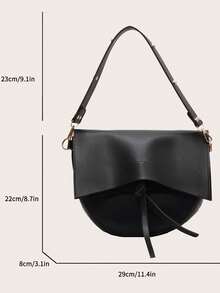 Damska, nowa, jednokolorowa, miękka, skórzana, modna, swobodna, regulowana torba na ramię z PU, lekka, listonoszka