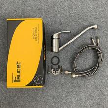 1 zestaw obrotowych 360-stopniowych przedłużek do kranu kuchennego lub balkonowego, bateria mieszaczowa do wody zimnej i ciepłej, wysokość 8,5 cm/3,35 cala, montaż na blacie z jednym otworem, kolor srebrny, z akcesoriami montażowymi