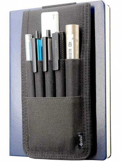 Soporte Para BolíGrafos, Soporte Para LáPices, Funda Para BolíGrafos Para Diarios De Tapa Dura, Cuadernos, Libros, Carpetas, Reglas, Telas Duraderas, Desmontables, Banda EláStica.Negro.