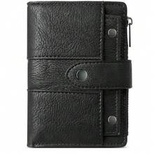 Nueva cartera retro con acabado mate para mujeres y estudiantes, con pliegue triple y hebilla con remaches, estuche de regalo. Suministros escolares de color rosa intenso, regalos para maestros, de vuelta a la escuela para mujeres, cartera, monedero, cartera pequeña