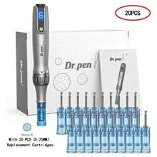 Dr.Pen M8S Pen - Skin Care Tool Kit With 20pcs (0.25MM) Replacement Cartridges - Professional Mcro Pen For Body - 銀色 - 查看 6