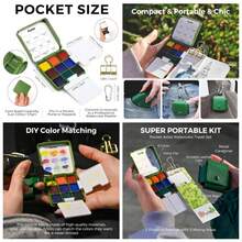 Pocket Watercolor Set, Travel Artist Outdoor Sketch Watercolor Kits With 2 Foldable Watercolor Palettes, Portable Leather Case And Metal Clip, Art Lovers