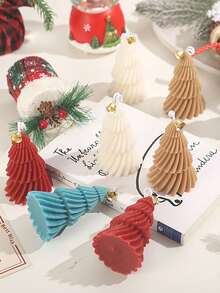 1 Christmas Tree Shaped Aromatherapy Candle, Christmas High-End Atmosphere Decoration, Fragrance Ornaments, Souvenirs, Christmas, Christmas Decorations, Christmas Gifts - Multicolor - View 3