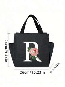 Hộp cơm trưa cách nhiệt hai ngăn màu đen, in họa tiết hoa hồng khô chữ cái A-Z, túi giữ nhiệt dung tích lớn cho học sinh, túi du lịch dã ngoại đa năng, hộp đựng cơm trưa văn phòng trường học, hộp đựng cơm trưa công sở, hộp cơm trưa cắm trại trường học unisex, vật dụng thiết yếu hàng ngày, quà tặng ngày lễ hoàn hảo, quà tặng ngày Nhà giáo, túi cơm trưa giữ nhiệt chống thấm nước dành cho nữ khi đi du lịch. - màu đen - Xem 10