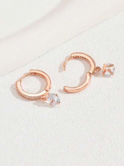 1 Pair Luxury Christmas Style Square Crystal Earrings, Suitable For Christmas Decoration, Christmas Gift For Family And Friends