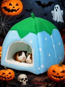 Halloween Pumpkin Shaped Comfortable Small Animal Bed, Suitable For Hamsters, Guinea Pigs, Rabbits, Removable & Washable Small Pet House For Winter