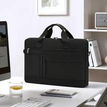 Maletin para Laptop 15.6 Pulgadas Portafolios para Hombre y Mujer Impermeable Funda para Laptop para Oficina, Negocios, Viajes, Universidad - Negro - Ver 7