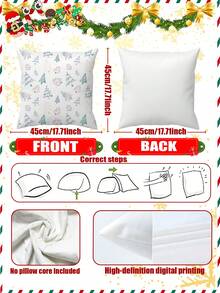 1 pieza Funda de almohada navideña rústica - Impresa con diseño de escena invernal, cierre con cremallera, lavable a máquina, adecuada para sofá, sala de estar, decoración de dormitorio, decoración estacional de sofá, funda de almohada festiva, almohada con cremallera