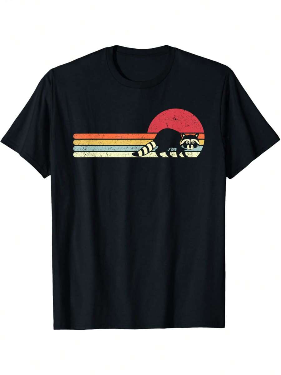 Camiseta de hombre estilo vintage con forro de mapache - Multicolor 1 - Ver 1