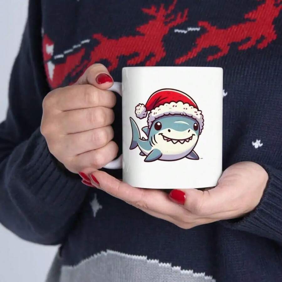 11oz Ceramic Mug, Festive Coffee Cup, Holiday Tea Drinkware, Novelty Decor, Family, Friends, And Coworkers - Thanksgiving,, Winter Present - Style1 - View 1