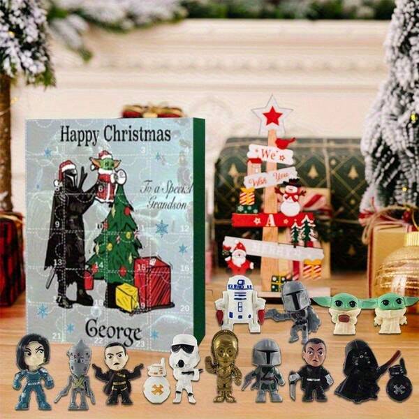 StarWars Star Wars 24pcs Christmas Advent Calendar 2025, Christmas Countdown Calendar With Mini Dolls For Car Home Room Decor, Small Anime Figure Models For Birthday Christmas Halloween New Year Gift For Boys And Girls, Back To School Gift