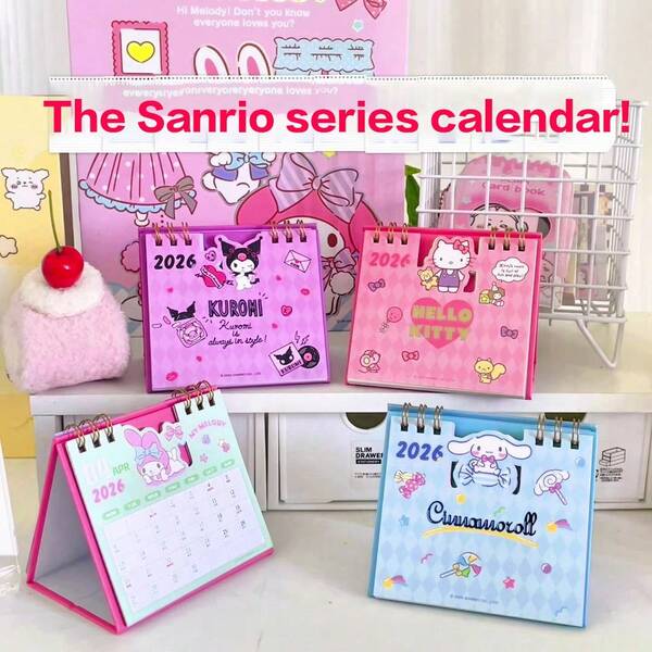 Sanrio Sanrio Familie 2026 Taiwan Kalender Hohe Schönheit Selbstdisziplin Plan Diese Kuromi Nachricht Memo Kleine Verzierung