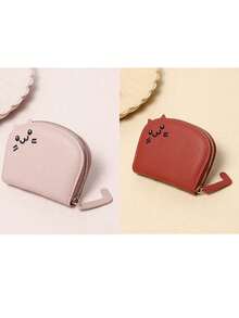 1/2pcs Cartoon Cat Shaped Wallet, Women Multi-Card Slots Purse, Cute & Fashionable Faux Leather Coin Pouch, Cat Card Holder, Compact & Portable, Multi-Slot Design, Various Colors Available, Small Gift For Family, Friends And Loved Ones (Zipper Color Random) - Multicolor - View 30