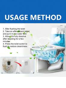 Toilet Effervescent Tablets,Toilet Foam Tablets, Toilet Cleaning Tablets, Odor-Purifying Tablets, Yellow Spots, Dirt, Urine Stains, Toilet Cleaning Tablets, Quick-Dissolving Boiling Tablets, Dispersing And Cleaning Yellow Spots, Purifying Odors, Effervescent Tablets, For Cleaning Toilets