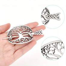 2 peças de grampos de cabelo retrô Viking Tree of Life, grampos de cabelo de broche de xale de metal, acessórios decorativos de suéter e cachecol feminino