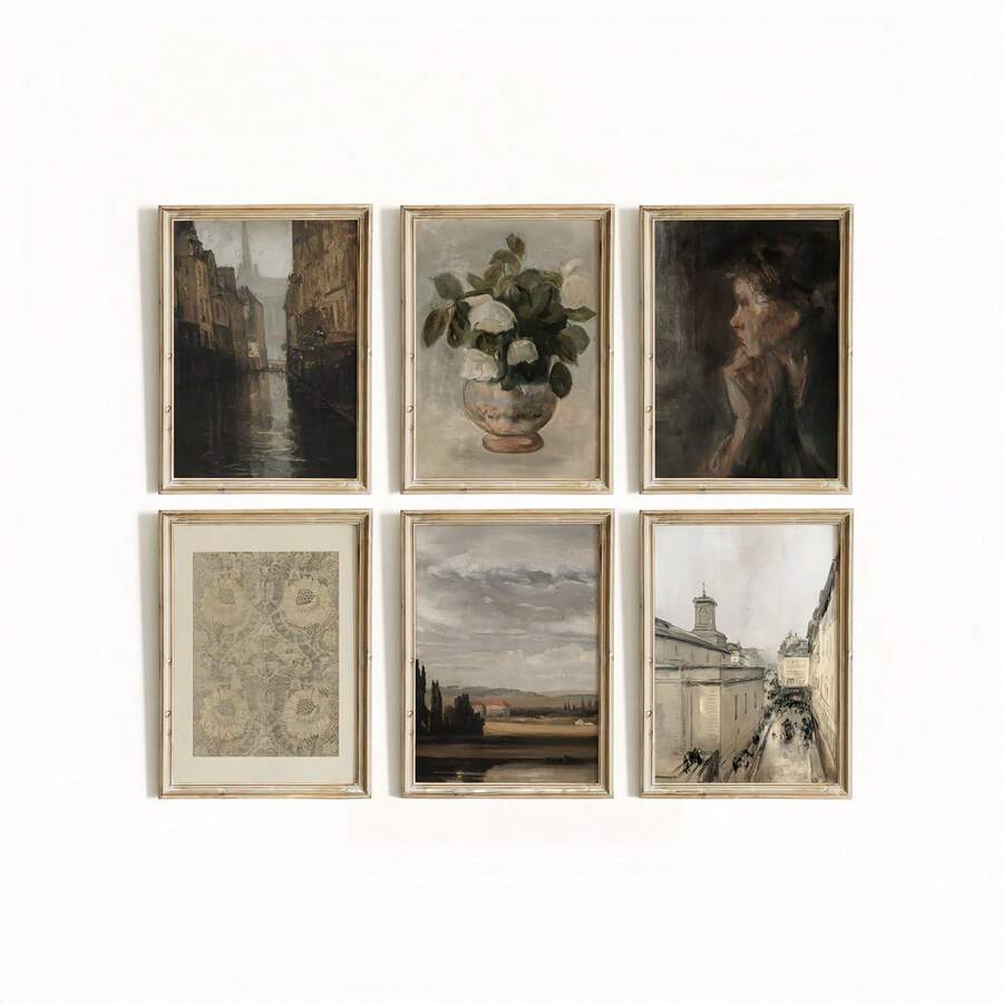 1 pezzo Stampa da parete vintage senza cornice di stile europeo | cartellone d'arte di stile country francese, decorazione da parete, stampa su tela, stampa di stile minimalista moderno, decorazione per soggiorno e camera da letto, decorazione per bagno, regalo ideale - Multicolore - Visualizzare 1