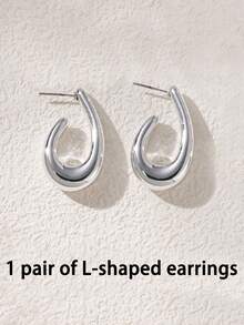 1/5/10 Pairs Women's Thick Silver Chain Twisted Open Hoop Earrings Set, Unique Geometric Shape Stud Earrings, Bohemian Vintage C-Shape Silver Earrings, Jewelry Party Fashion Accessories