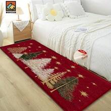 Capacho antiderrapante com padrão de árvore de Natal, capacho antiderrapante de superfibra, adequado para decoração de festas de fim de ano, cozinha, banheiro, sala de jantar, quarto, pode ser dado como presente de Natal