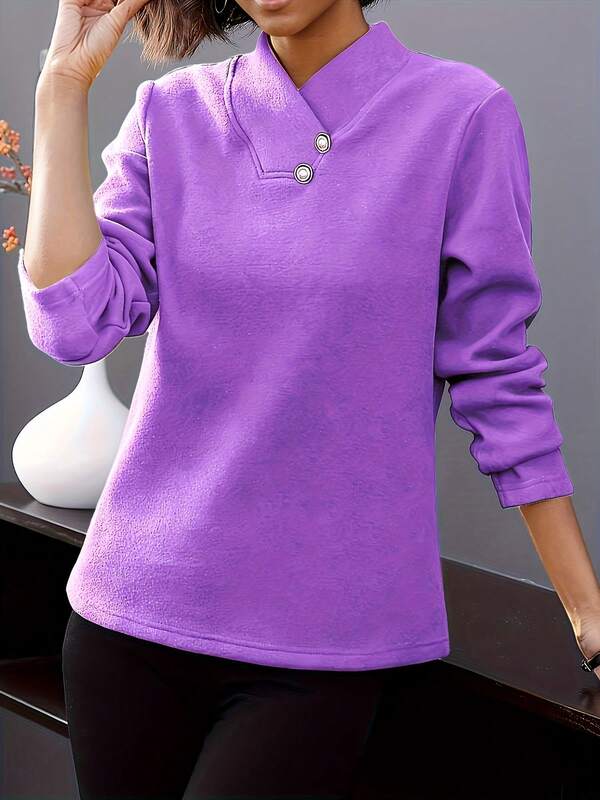 Autumn/Winter New Crossed V-Neck T-Shirt For Women, Versatile Plus Size Maternity Wear, Thick Elegant Fashion Top