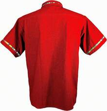 Men's Short Sleeve Mexican Guayabera Shirts Made In Mexico, Multiple Colorshalloween - 亮橙色 - 查看 3