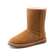 Men's Cozy Suede Boots Winter Warm Faux Fur Lined Cold Weather Outdoor Comfort Ankle Boots - 紫紅色 - 查看 7