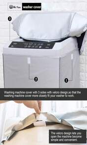 Portable Washing Machine Cover,Top Load Washer Dryer Cover,Waterproof Full-Automatic_Wheel Washing Machine Cover - ColorD - 查看 5
