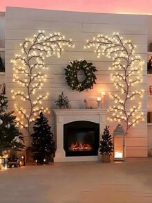 1pc 72/96/144 LED Artificial Cherry Blossom Tree Branch Light, Christmas Decoration Light, Artificial Flower Decor Light, DIY Decoration Light, Suitable For Various Party Decorations. USB Powered Artificial Plant Tree Branch Willow Twig Light, For Home Indoor Wall Bedroom Living Room Decor, Bendable Willow Branch Light, 8 Modes Vine Decor Night Light, Suitable For Indoor Ambiance, Parties, Holidays And Gift Ideas - Multicolor - View 4