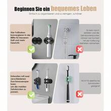 2024 Actualice el Soporte para cepillos de Dientes elctrico en la Pared, Gancho multifuncin de Silicona sper pegajoso para Usar en maquinillas de Afeitar baos 4 Piezas, Negro - 4 piezas negras - Ver 5
