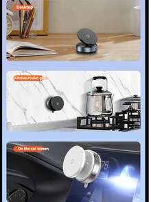 1 pièce Support de téléphone portable magnétique multi-fonctionnel populaire pour voiture. Ventouse pour tableau de bord, surfaces lisses et écrans électroniques. Support magnétique rotatif compatible avec , Android, idéal comme cadeau d'anniversaire, pour la famille et les amis. Accessoire de voiture.