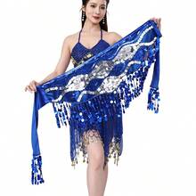 1 件肚皮舞亮片腰链，万圣节派对流苏臀巾，舞蹈练习表演服装腰部配饰，摇晃臀带 - 彩色 - 查看 12
