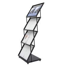 Expositor de folletos de 4 niveles, estante plegable para revistas A3, soporte de exhibición de revistas - Negro 1 pieza - Ver 7
