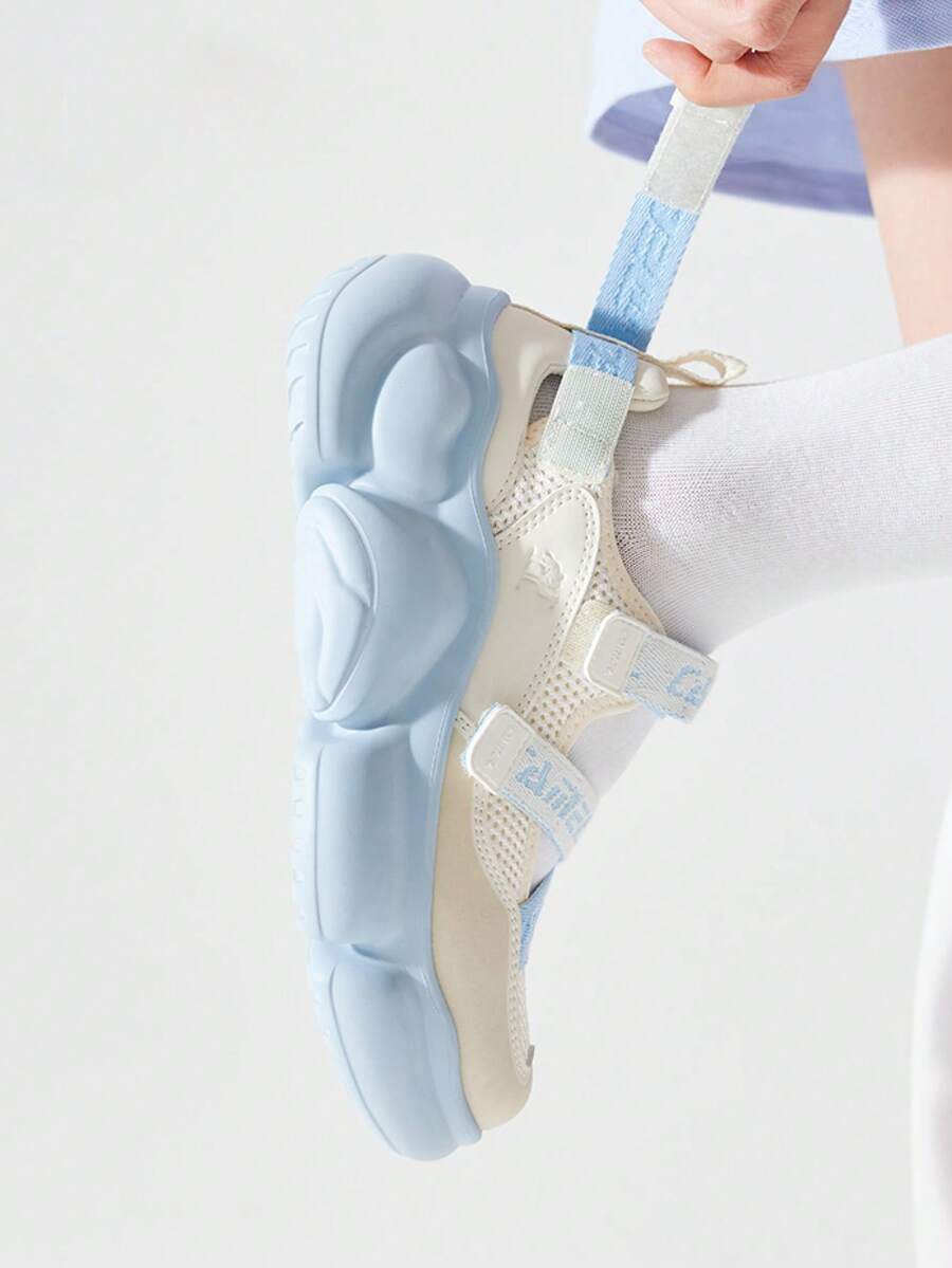 CAMEL CROWN 女士休闲鞋，夏季运动玛丽珍凉鞋，透气舒适软底女鞋，增高休闲百搭沙滩鞋。 - 米-白 - 查看 1