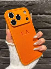 Spersonalizowane etui na telefon z inicjałami DIY, ze sztucznej skóry, kompatybilne z 'em 17 16 15 14 13 12 11 Pro Max Plus 17 Pro, obiektyw, ochrona przed wstrząsami, tylna obudowa, etui na telefon 2025