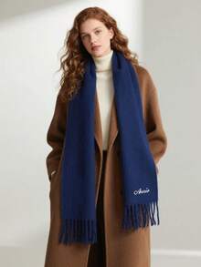 1pc Personalized Embroidered Scarf For Women, Customized Initial Embroidery Scarf, Bridal, Christmas, Wedding Gift, Winter Scarf