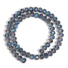 1 件电镀透明蓝色刻面水晶珠，时尚休闲闪亮水晶首饰制作 DIY 珠子，适用于手链项链首饰、时髦工艺品、手机吊饰、钥匙扣、装饰配件