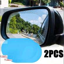 2 paquetes de película antilluvia para espejo retrovisor izquierdo del coche, que mejora la y la visibilidad con un revestimiento PET resistente a las inclemencias del tiempo para una conducción suave bajo la lluvia y la niebla, película antivaho y resistente al agua que cubre todo el espejo, pegatinas y accesorios para coche, accesorios de camión para Halloween, accesorios de coche para mujeres