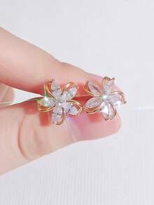 1 Pair / Vintage And Elegant RAL Rhie Stud Earrings, Suitable For Daily Wear And Gift Giving, A Perfect Choice For Valentine's Day Gifts - 金色 - 查看 6