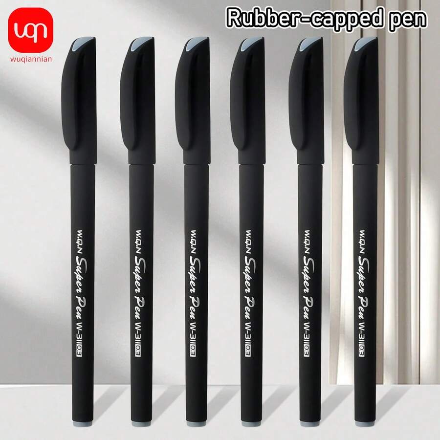 WUQIANNIAN 3/6 Piezas Bolígrafo de gel negro mate de 0,3 mm con núcleo de tinta negra, adecuado para escritura diaria, firma, oficina, negocio, para la temporada de vuelta al colegio.