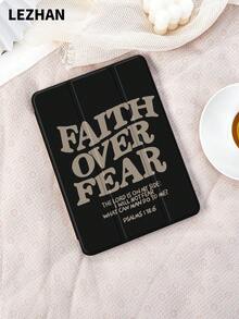 1 件 Faith Over Fear 标语印花平板平板电脑保护壳，兼容 Apple 10.2、Apple Pro 11" 2021/2020/10th Gen、Apple 11" 11th Gen 2025、Galaxy Tab A8 10.5" 2022、Matepad 10.4/Tab，带铅笔槽，防摔，平板电脑支架保护套 - 彩色 - 查看 2