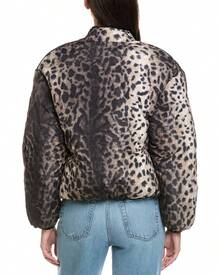 Apparis Leni Leopard Padded Bomber - Brown - View 3