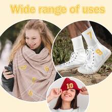 FR 30 Pcs Iron On Numbers Patches, Varsity Numbers 0-9 Applique Clothes, Dress, Hat, Jeans, Accessories/Yellow - Màu tím - Xem 5