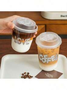 (Random Blessing Stickers)Insulated Plastic Cup With Lid, Leak-Proof Design, Suitable For Milk Tea, Coffee, Juice, Etc. Very Suitable For Takeout At Beverage Shops And Homemade Drinks At Home. Both Beautiful And Practical,Christmas And Other Holiday Supplies,Free Gift Free Shipping Items Quick Ship Items Free Trial Center