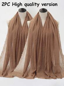 1 件女士薄雪纺围巾/头巾，透气且百搭，适合通勤