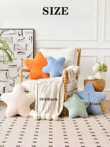 Almofada em Formato de Estrela, Almofadas Decorativas para Camas e Sofás, Almofada em Formato de Estrela, Tapete Dormitório de Pele de Coelho Falsa Macia, Adequado para Almofadas Decorativas no Sofá, Quarto e Sala de Estar, Aplicável para Decorações de Halloween e Natal. - Vermelho - Visão 4