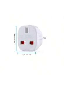 2pcs UK To EU Travel Adapter, UK 3-Pin To EU 2-Pin Grounded Travel Plug Adapter, EU 2-Round Pin Plug To UK 3-Hole Socket AC Power Adapter Adapter (White/Black - 2pcs)