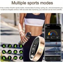 Smart Ring For Women Men, Diamond Design Birthday Anniversary Couple Gift, Heart Rate Monitor Sleep Tracker Fitness Pedometer Step Counter Calories Waterproof, Ultra Narrow Comfortable Daily Wear Anillo Inteligente - Rose Gold - View 7