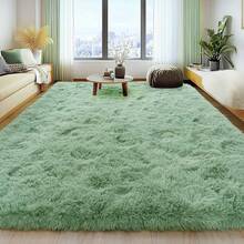 Modern Rug With Long, Soft Pile - Non-Slip, Several Sizes Available (120x160cm, 140x200cm, 160x230cm, 200x300cm, 240x340cm), Universal For Living Room, Bedroom And Children's Room, Comfortable Household Rug - 薄荷綠 - 查看 2