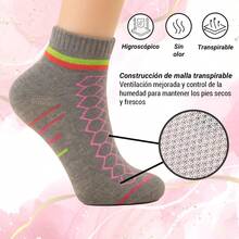 .MAX Calcetines tines para mujer, paquete de 12 pares con diferentes modelos,tines deportivos ligeros para cualquier deporte.elegante,Cómodo y Transpirable Calcetines de algodón Absorbe el sudor - Conjunto 5 - Ver 7