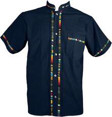 Men's Short Sleeve Mexican Guayabera Shirts Made In Mexico, Multiple Colorshalloween - 海軍 - 查看 6