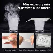 Tapa Coladeras para Regadera Silicona 4 Piezas Tapas de Plstico de Coladera Cuadrados Cubiertas para Coladeras de Desage Antiolor Anticucarachas para Baera Cocina Bao Balcn Lavadero Lavabos Patio - 2 Transparente y 2 Gris - Ver 4